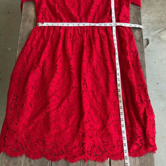 Lane Bryant Womens Dress Size 14 Red Lace Scalloped Edge Date Night Sexy NEW - Picture 5 of 7